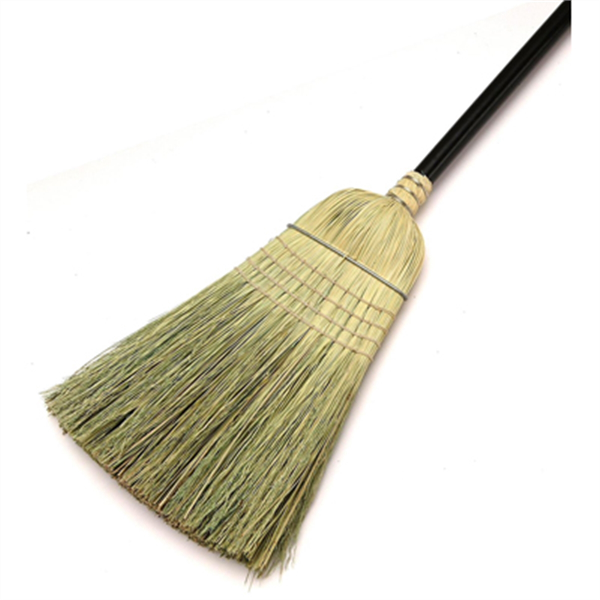 54" Warehouse Corn Broom with 1-1/8" Wooden Handle and Wire Band
