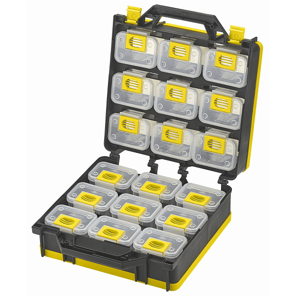 Storage Case 2- Sided 18 bins with Carry Strap