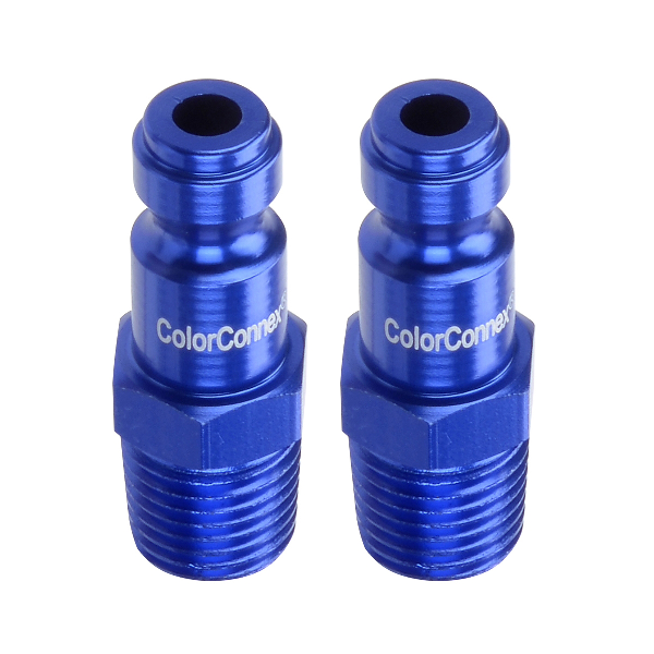 ColorConnex Type C 1/4 Inch Body Plug Blue 1/4 Inch Male NPT 2 P