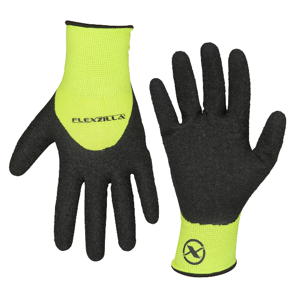 3/4 Crinkle Latex Dip Gloves Plm Blk/ZillaGreen L