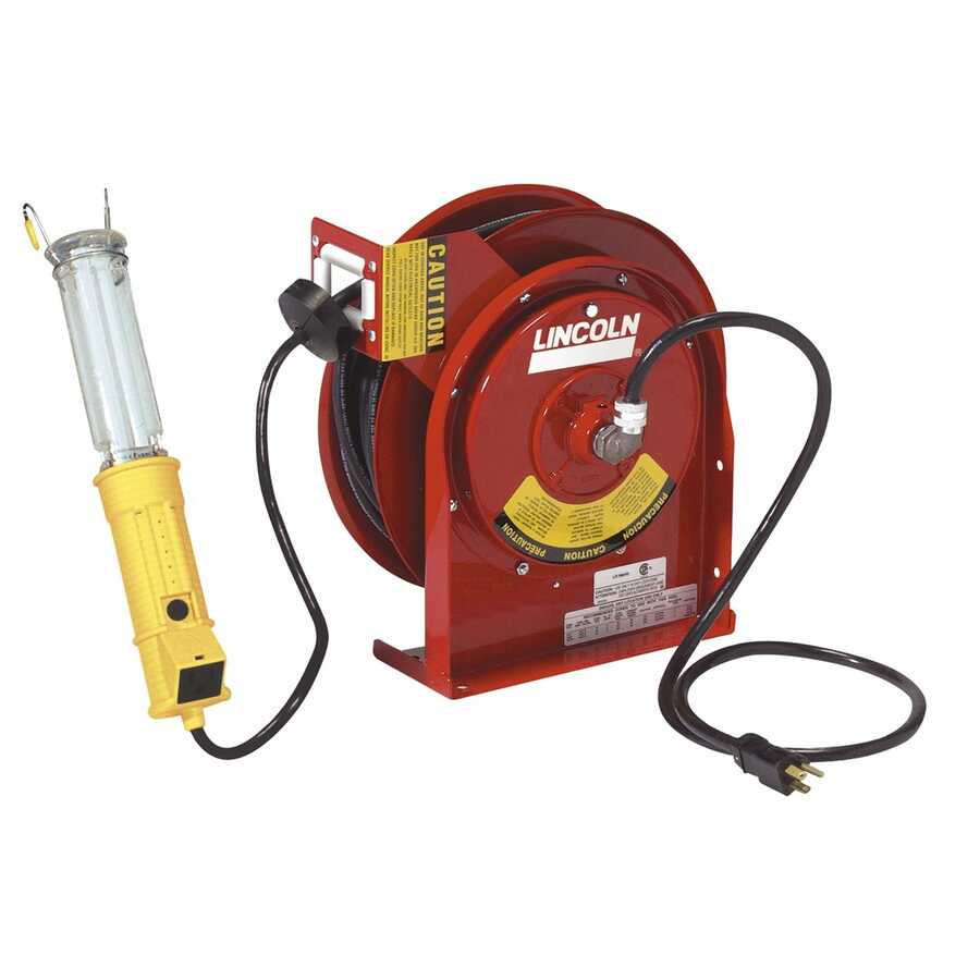 Lincoln Industrial 91034 - Heavy Duty Power Cord & Light Reel