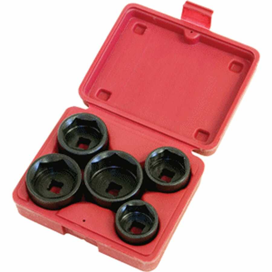 3/8 In Dr End Cap Oil/Fuel Filter Socket Set - 5-Pc