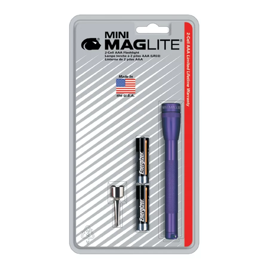 Ultra Mini Flashlight - 2-AA Cell - Purple