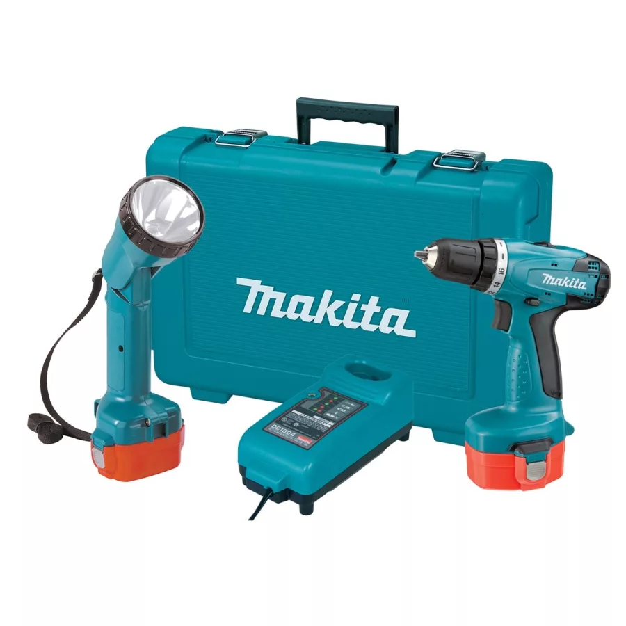 14.4V Ni-Cd Cordless 3/8 In Driver-Drill Kit w/ Flashlight