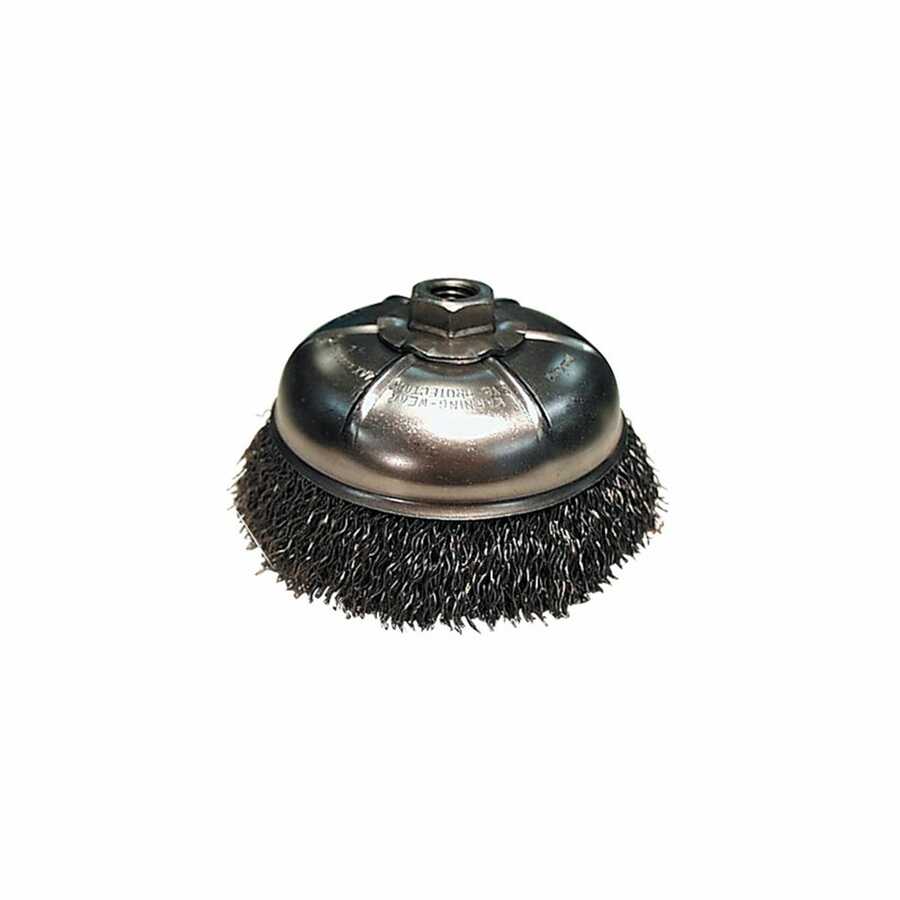 Crimped Style Wire Cup Brush - 3In, 5/8In-11 Arbor