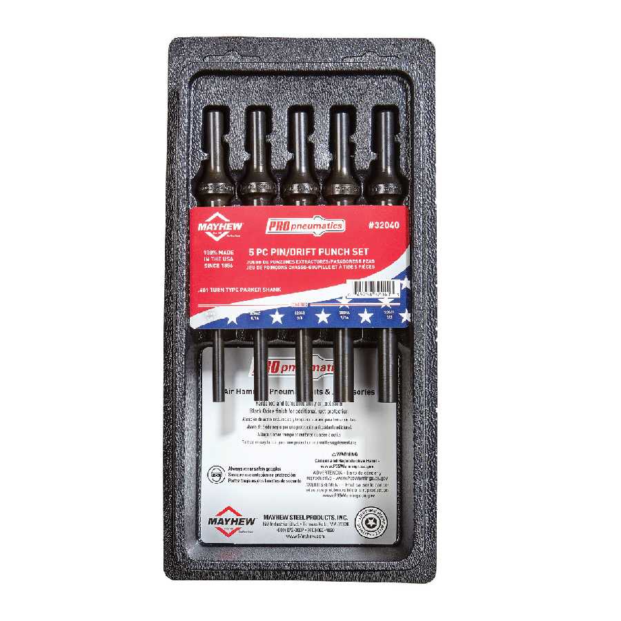 5PC PNEU PIN/DRIFT PUNCH S