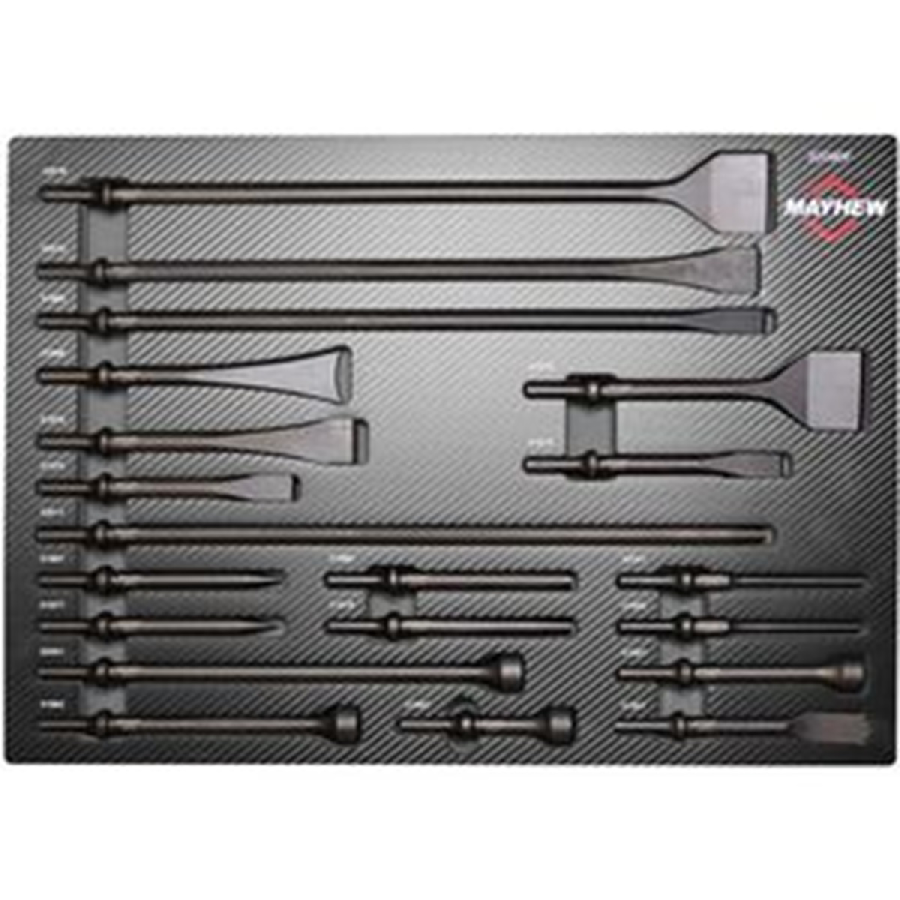 20 Piece Pneumatic Master Set air hammer chisels punch scrapers