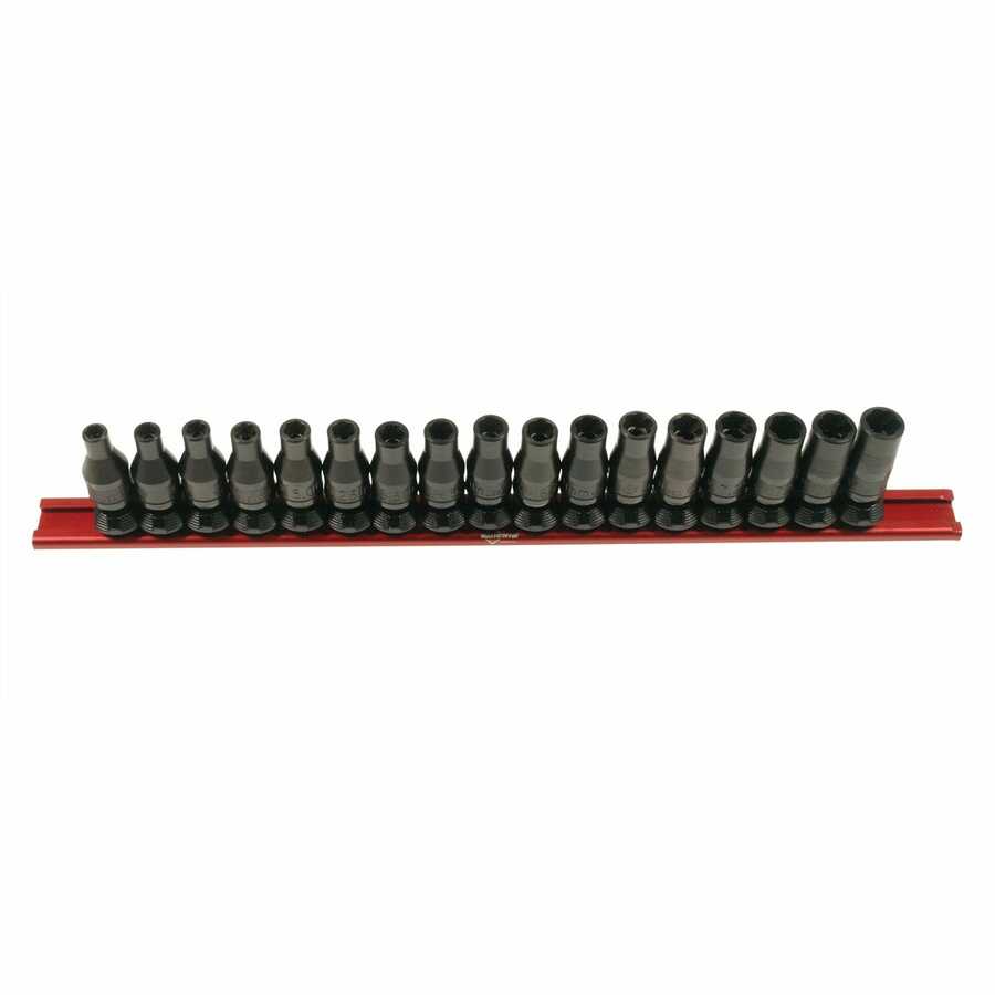 1/4 Inch Drive Metric Twist Socket Set 4mm-8mm 17 Pc