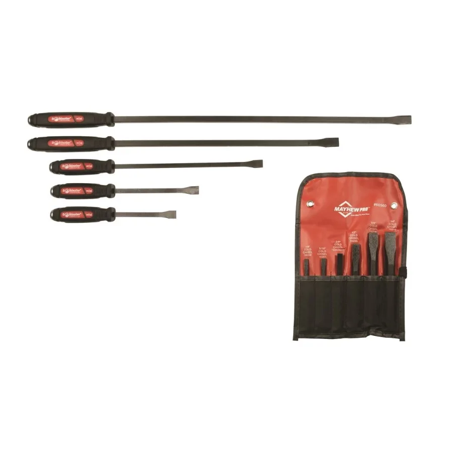 (image for) 5pc DOM. Pry Bar Set + Free 6pc Cold Chisel Set