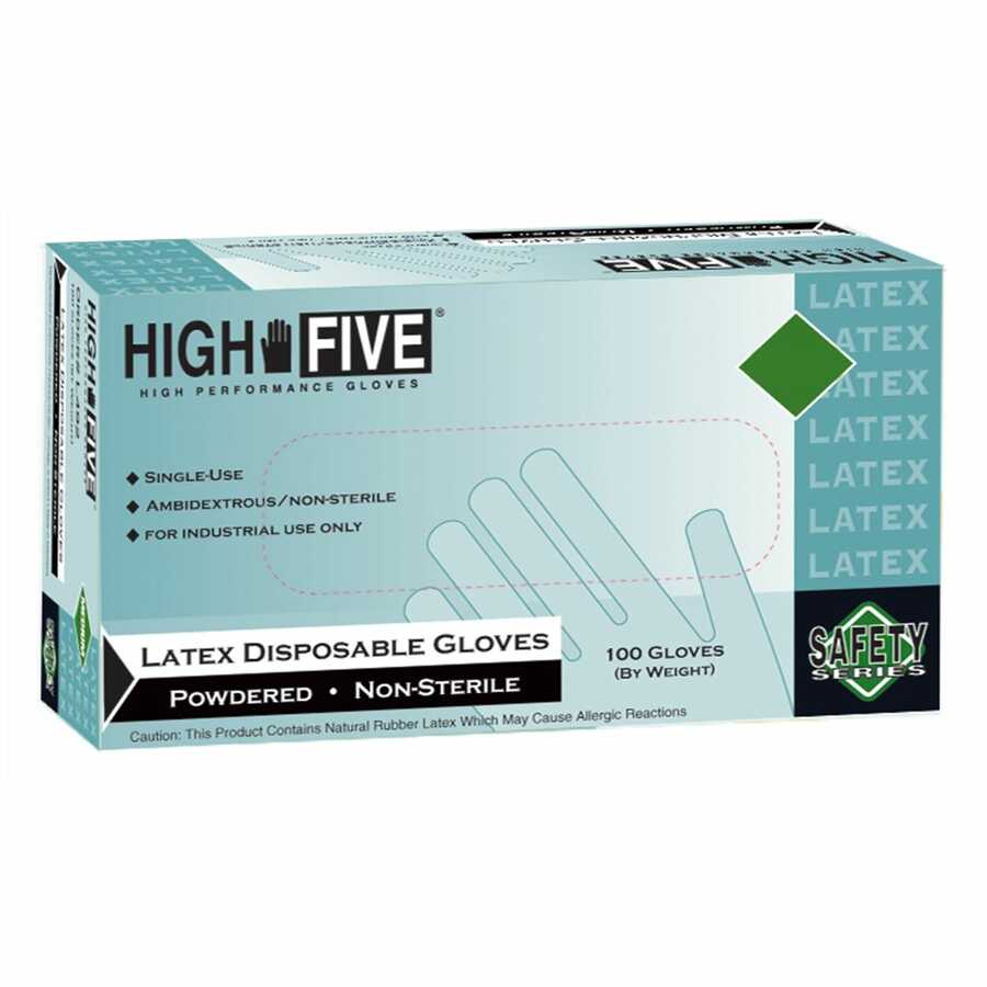 High Five Lightly Powdered Industrial Grade Latex Gloves - X Lar
