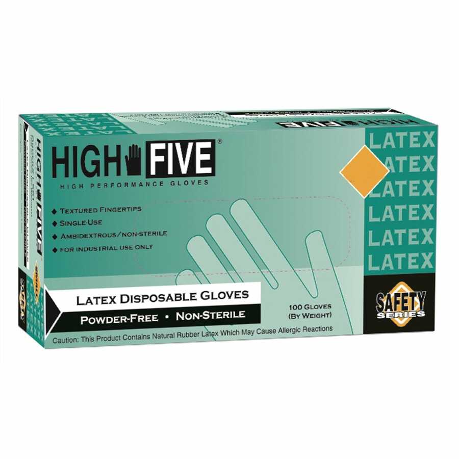 High Five Powder-Free Industrial Grade Latex Gloves - Medium