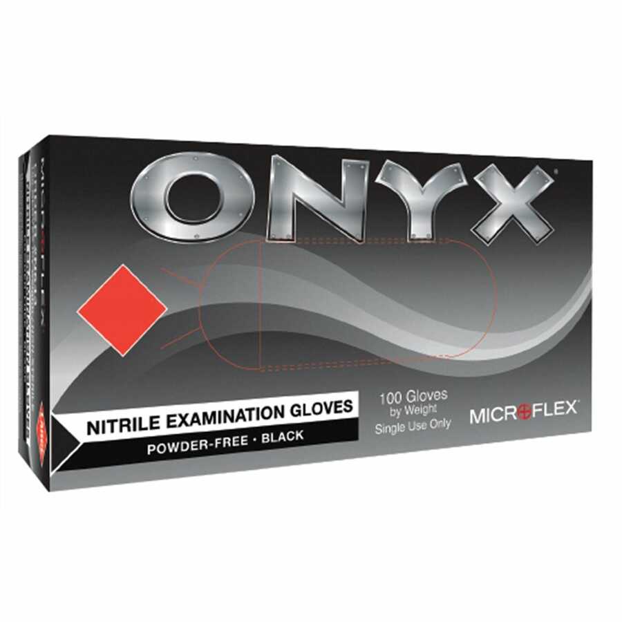 BOX MICROFLEX ONYX N64 BLACK NITRILE 100 GLOVES Small