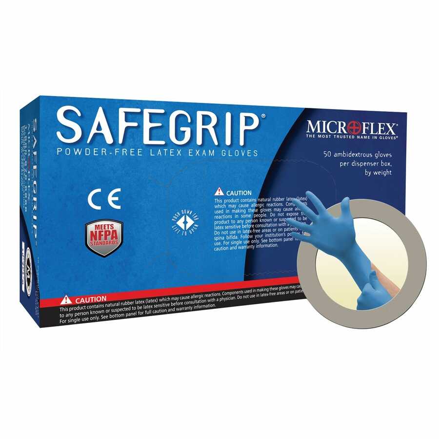 Safe Grip Powder-Free Latex Gloves - Large