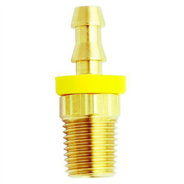 1/2" NPT Push On & Lock On Brass Male Hose End (1/2" Hose ID)