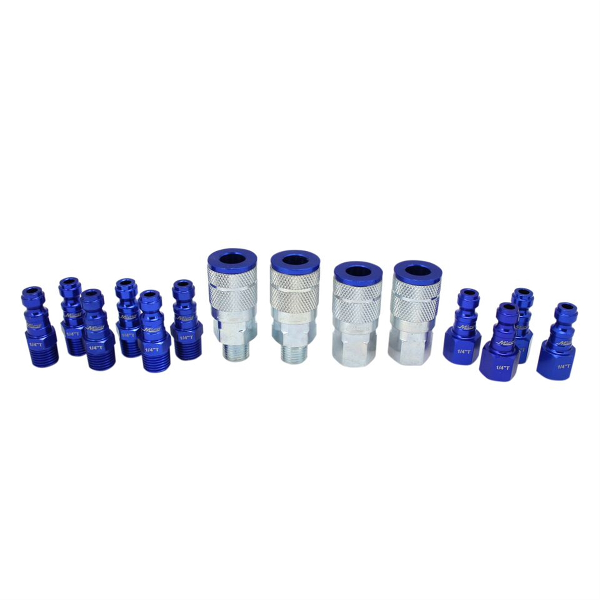 14 Piece T-Style 1/4" NPT Blue