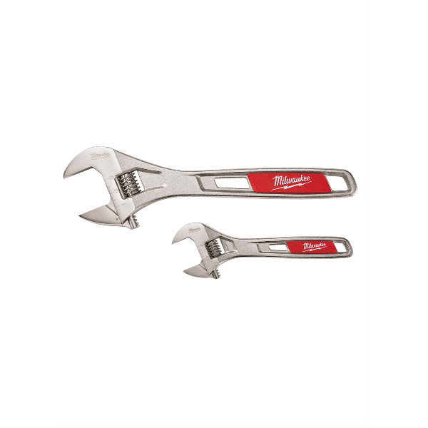 2-pc Adjustable Chrome Plate Wrench Set 6" and 10"