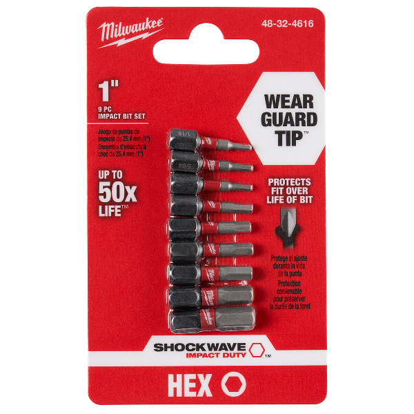 SHOCKWAVE Impact Hex Insert Bit Set -9PC