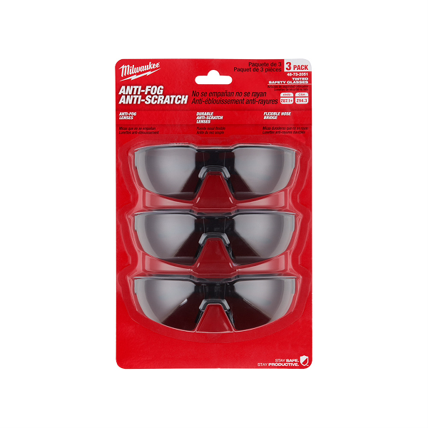 3PK Tinted Safety Glasses
