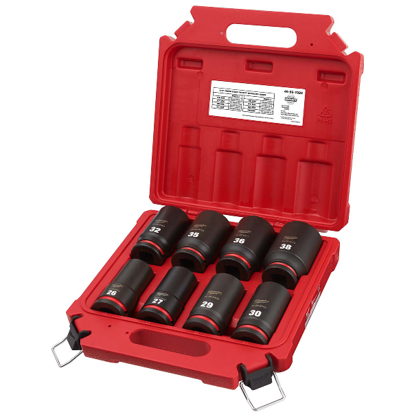 Milwaukee SHOCKWAVE 8PC 3/4" Drive Metric Deep Socket Set