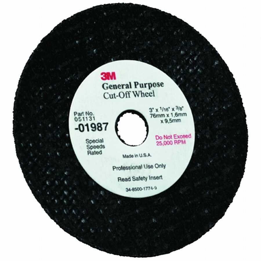 Cutoff Wheel 3 x 1/32 x 3/8 Inch