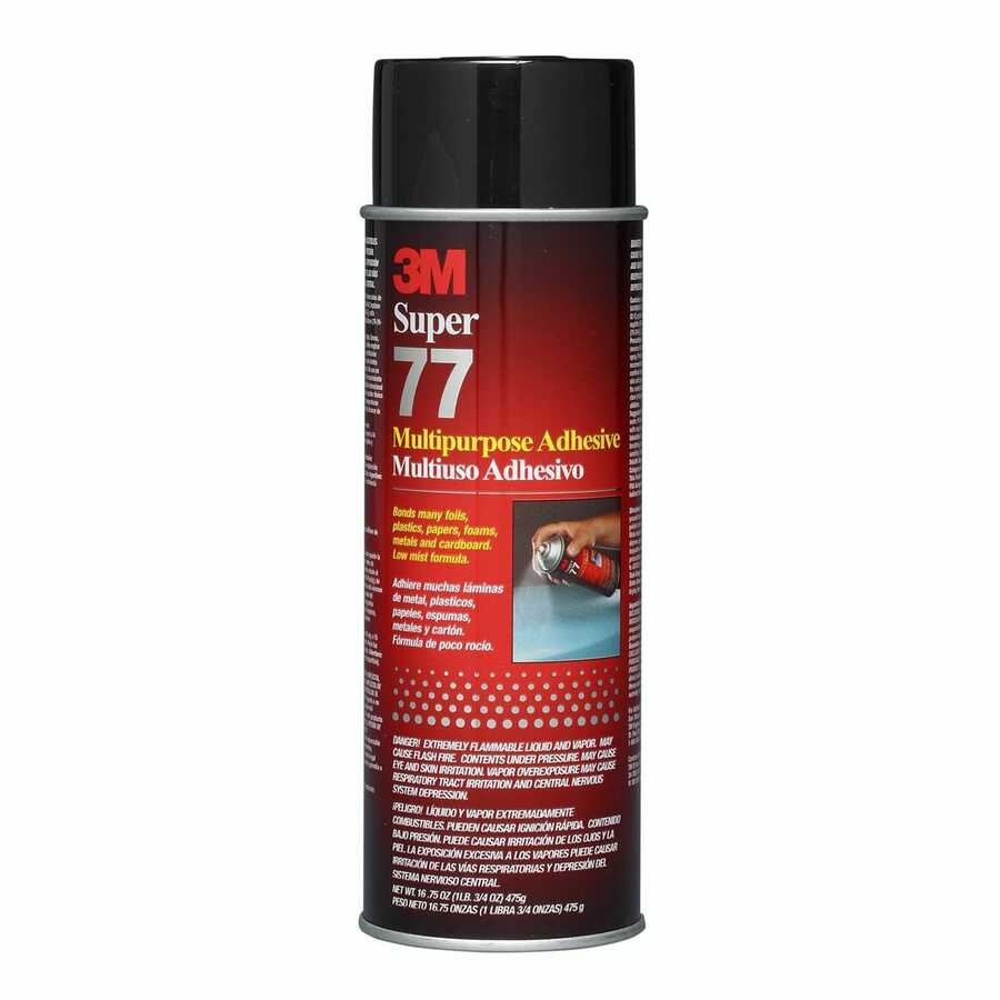 3M Super 77 Multipurpose Spray Adhesive, Clear, 24 fl oz