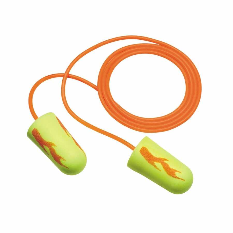 3M E-A-Rsoft Corded Earplugs Neon Yellow Blasts
