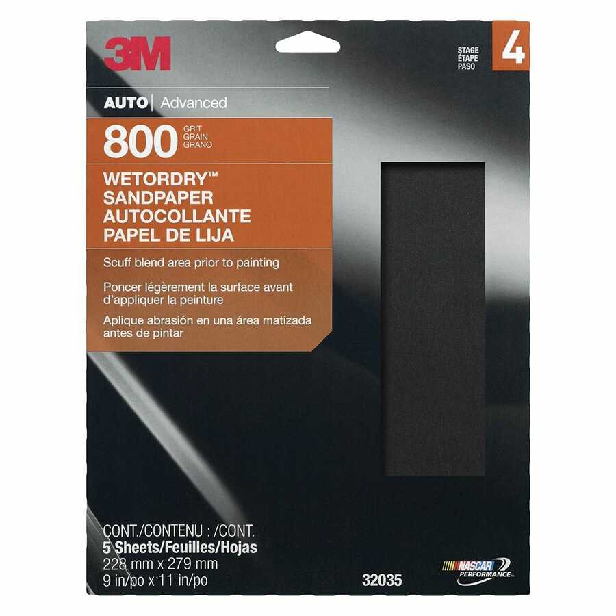 Imperial Wetordry Sandpaper Sheets 9x11 Inch Sheet P800 5/Pk