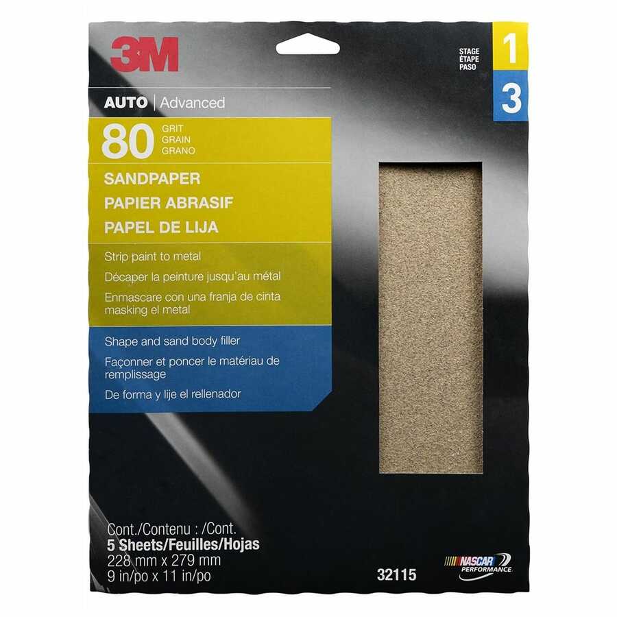 Sandpaper, 80 Grit