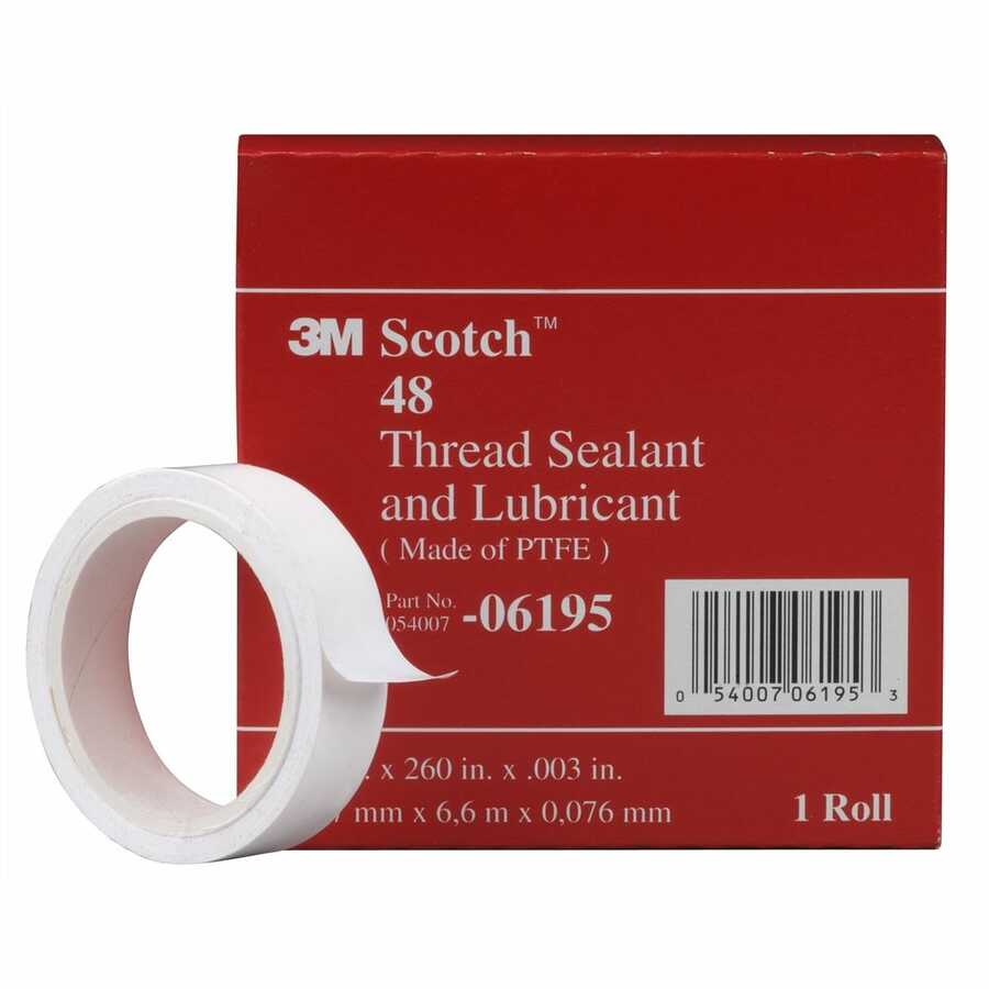 Scotch 48 Thread Sealant Tape, 1/2 Inch