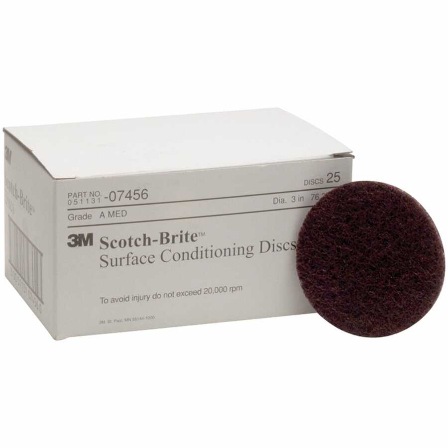 ScotchBriteâ„¢ Medium Grit Conditioning Pads Maroon 3In