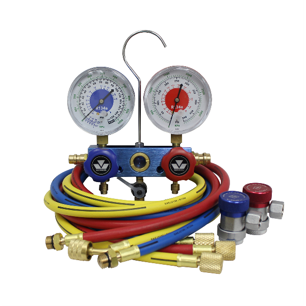 R134A TwoWay Aluminum Manifold Gauge Set by Mastercool