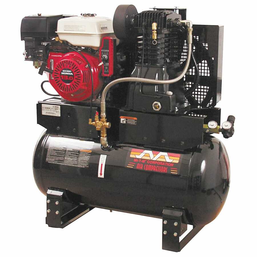 13 HP Honda, Gas Engine 30 Gallon, 2-Stage, 24.0 SCFM Air Compre