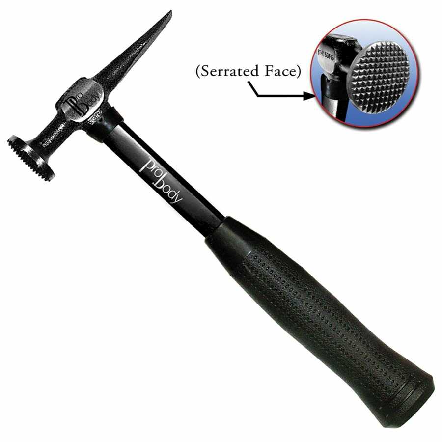 Cross Chisel Shrinking Hammer w Fiberglass Handle