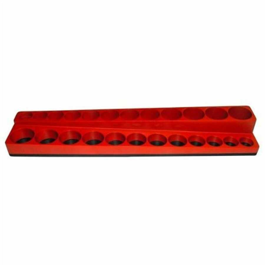 3/8" Drive Magna Caddy Shallow Deep Socket Holder Standard Red