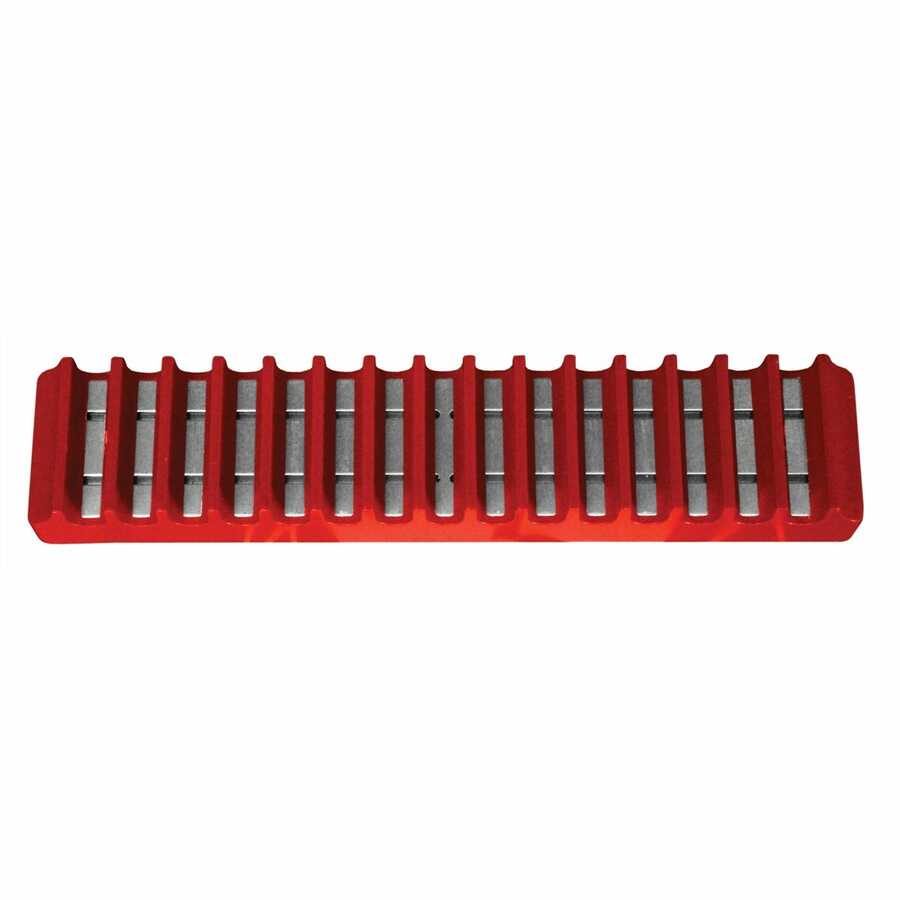MTS 14 slot Magnetic Wrench Holder Red for SAE /Fractional sizes #MWH14SR