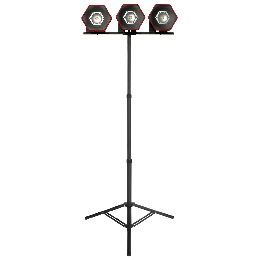 LUMENATOR® Series Heavy Duty Triple Head Telescopic Tripod