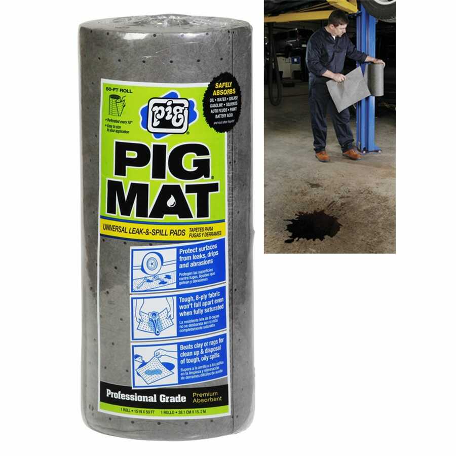 PIG Universal Light-Wt Abs Mat Roll - 15" x 50'