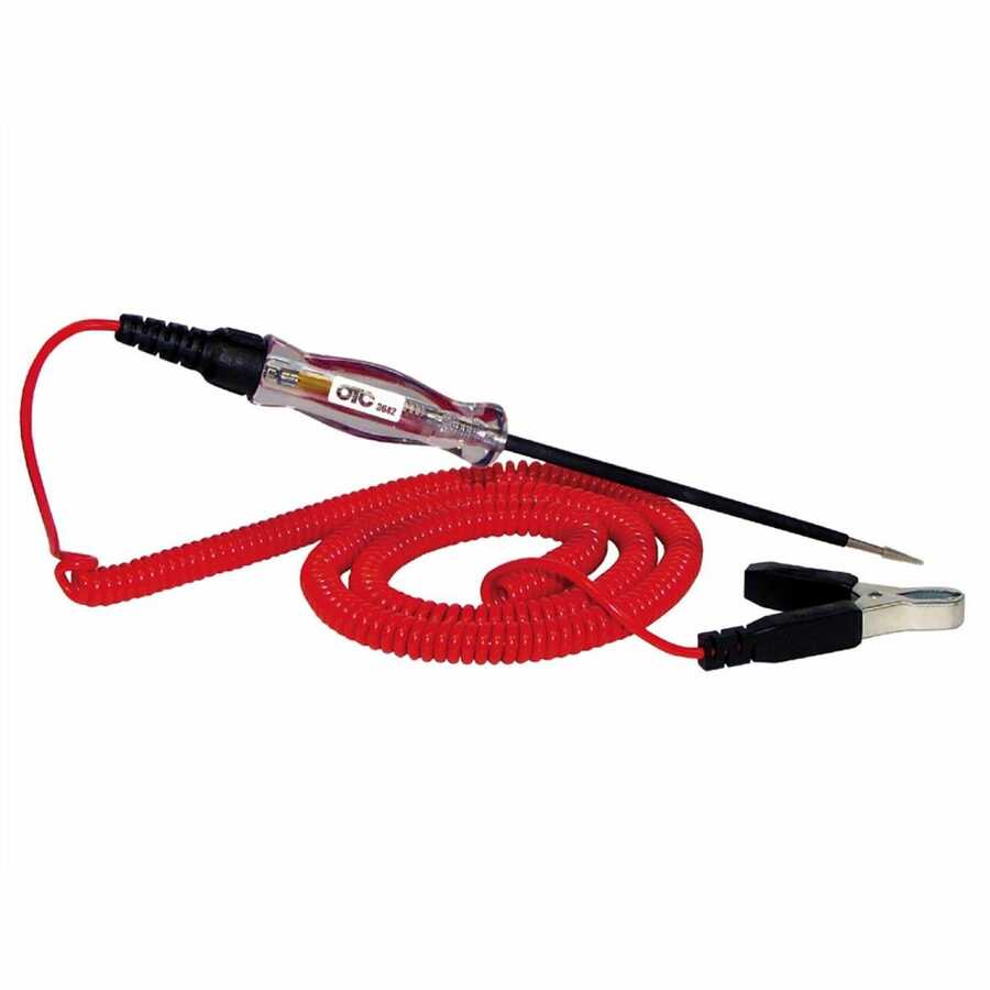 Circuit Tester Mini Coil Cord Needlepoint Stainless Steel Probe Red 12 Feet