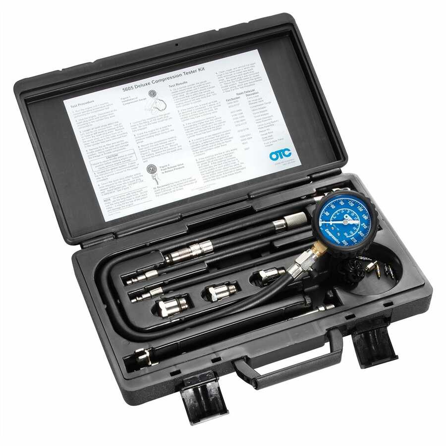 OTC Tools and Equipment | 5605 | OTC Deluxe Compression Tester Kit for Gasoline Engines