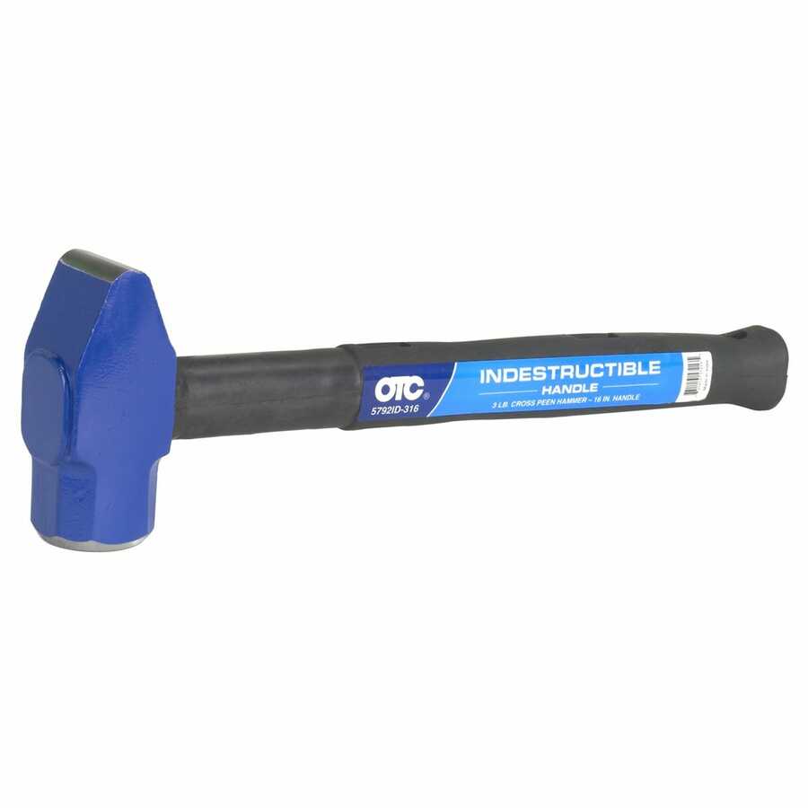 3 lb. 16" Cross Pein Hammer, Indestructible Handle