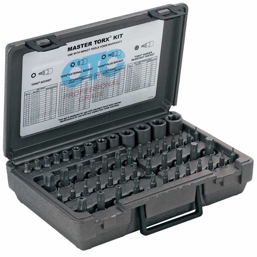 1/4, 3/8 & 1/2 Inch Drive Master Torx Socket Set 51-Pc