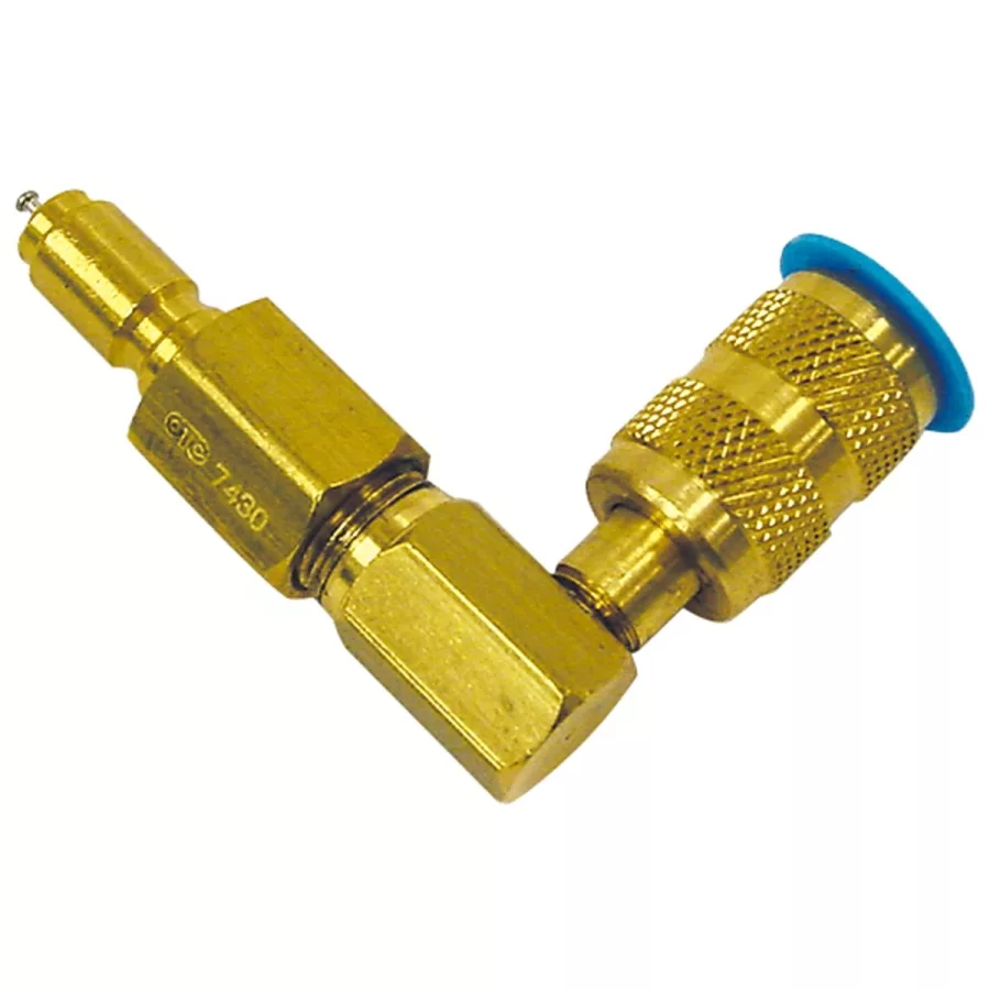 Quick Disconnect 90? Elbow Fitting - 7/16-20 Female Quick Disconnect 90? Elbow Fitting - 7/16-20 Female