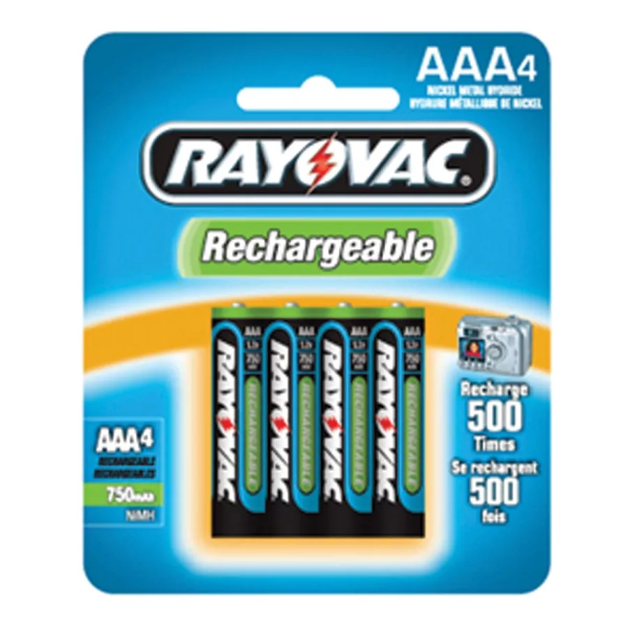 Rayovac NiMH Rechargeable AAA Batteries 4-Pack