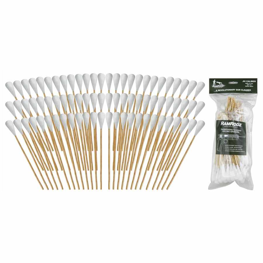 .50 Caliber 8" Bamboo Handle 75 pcs RamRodz