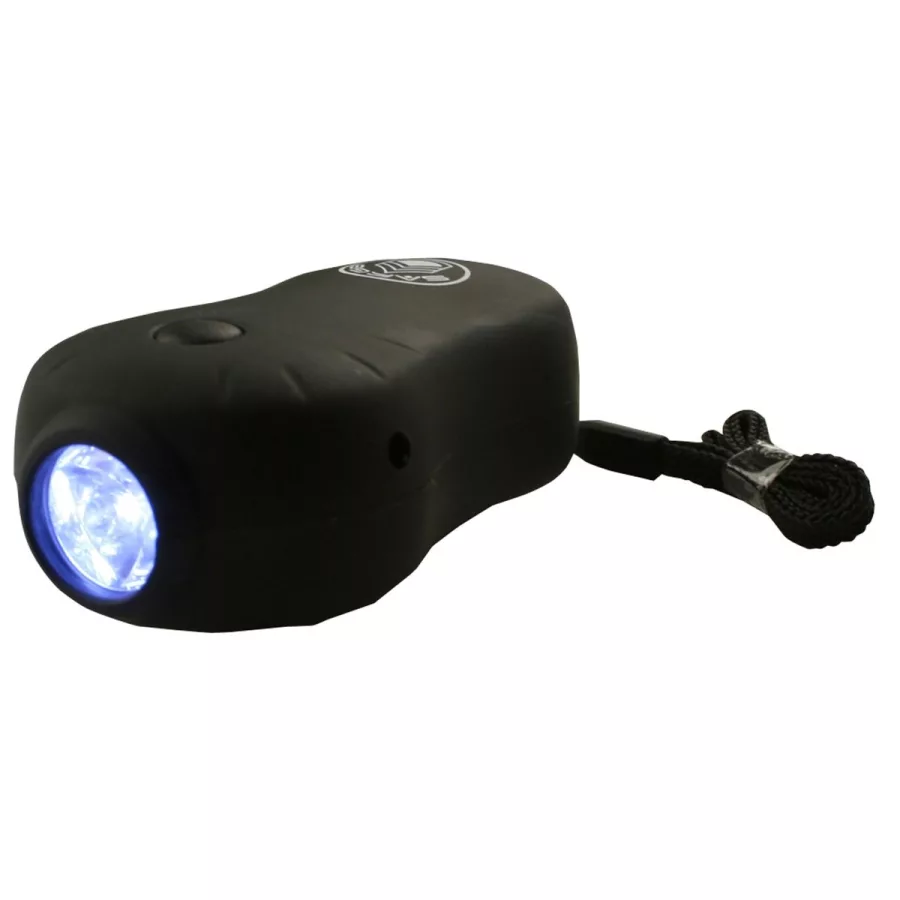 3-1/2" Black Rubber Coated Wind Up Flashlight 3-1/2" Black Rubber Coated Wind Up Flashlight
