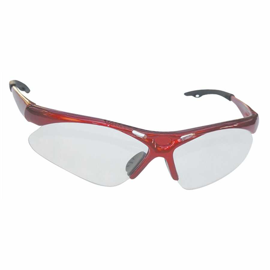 DIAMONDBACK SAFETY GLS RED FRAME/CLR LENS