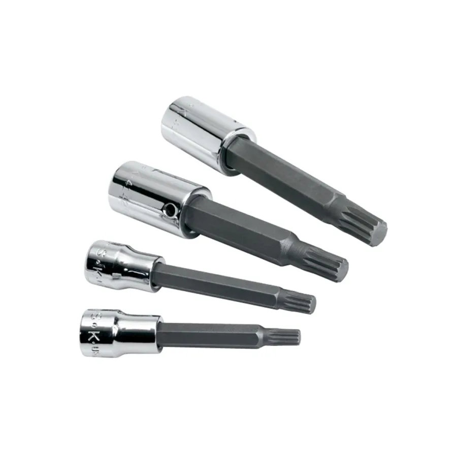 (image for) 1/2 & 3/8 Inch Drive Metric Triple Square Bit Socket Set 4 Pc