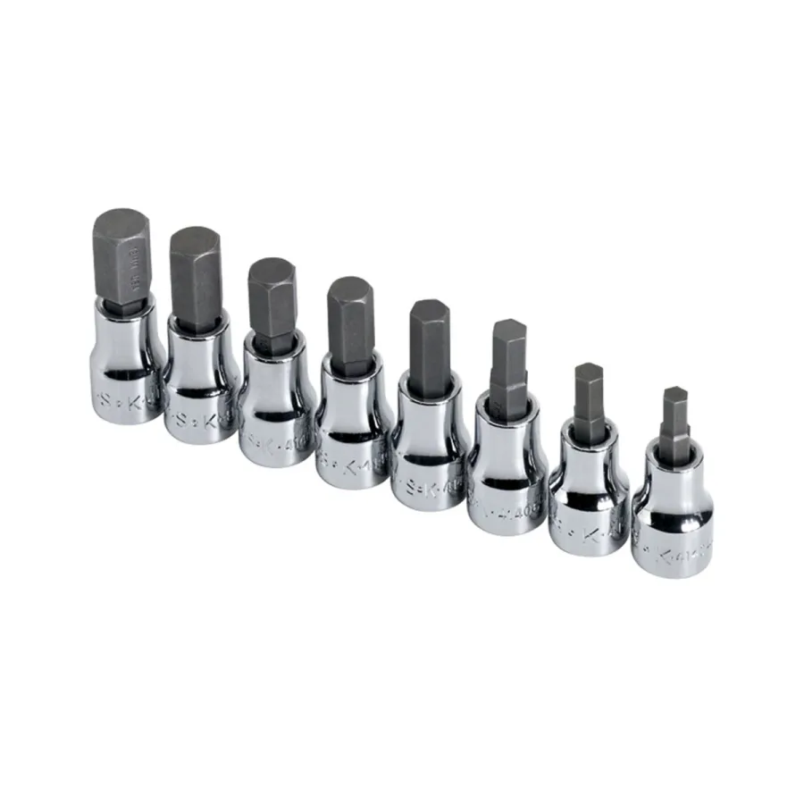 (image for) 3/8 In Drive Metric Hex Bit Socket Set - 8 Piece