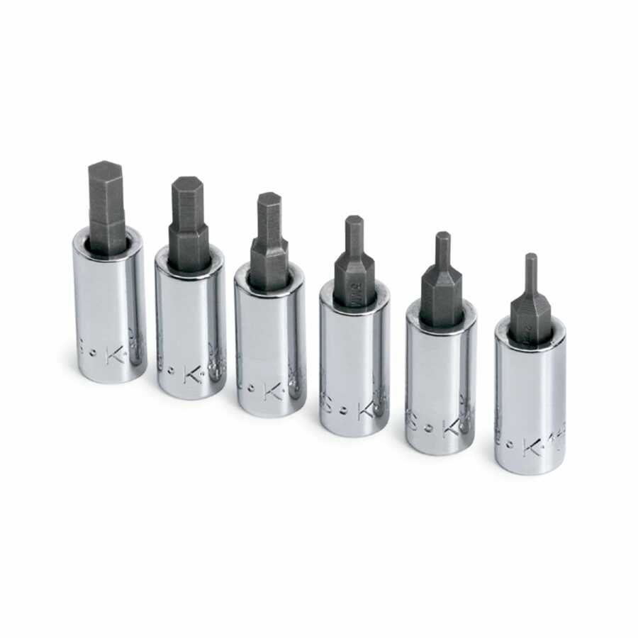 1/4 In Drive Metric Hex Bit Socket Set - 6 Piece