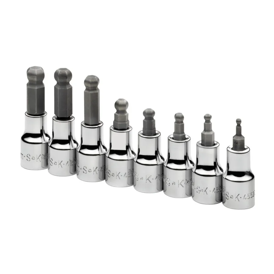 (image for) 3/8 In Dr Metric Ball Hex Bit Socket Set - 8-Pc